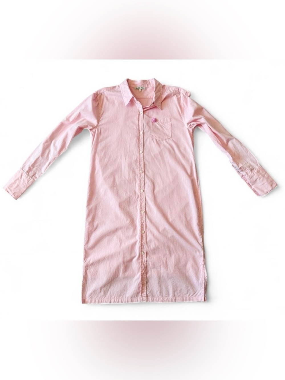 Alex Mill Fine Shore Cotton Midi Shirt Dress Button-Down Shirt Dress Pink Medium